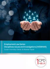 Employment Law Disciplinary Issues and Investigations [ONDEMAND] cover