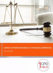 Letters of Administration on Intestacy: Issues and Solutions [ONDEMAND] cover